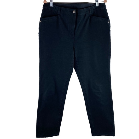Chico’s So Lifting Women’s Black Casual Straight Leg Pants Sz 12 (2) SHORT - Picture 1 of 9